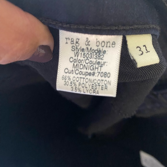 Rag & Bone The Legging Jean Wash Midnight & Skinny Denim Dark Blue Size 31 - Picture 11 of 11